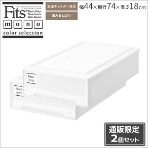 ●★ 天馬 【通販限定】 フィッツケース モノ スリムL （2個組）W ホワイト Fits 収納ケース 衣装ケース 押入れ クローゼット 引き出し 