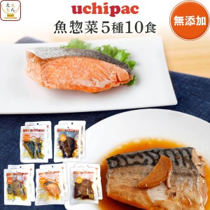 レトルト食品 詰め合わせ 常温 魚 惣菜 おかず 内野家 uchipac 5種10食 セット 【 送料無料 沖縄以外】 レトルト お惣菜 鮭の塩焼き 鯖の