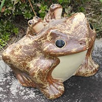 陶器 信楽焼 12号蛙 縁起物カエル お庭に玄関先に蛙 やきものしがらきやき 蛙 かえる 和風【手作り】