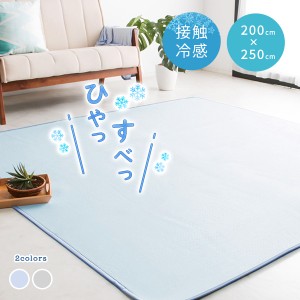 ラグ ひんやり 接触冷感 ラグマット 200×250cm すべすべ クール 夏 快適 ひんやり 涼感 Q-max0.45 洗える 清潔 カーペット 冷感ラグ