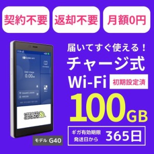 チャージwifi ポケットwifi モバイルルーター wifiルーター モバイルwifi wi-fi モバイルwi-fi G40 100GB 日本国内専用 返却不要