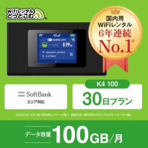 wifi レンタル ポケットwi-fi 100GB レンタルwi-fi　30日　1ヵ月 softbank K4 入院 引っ越し