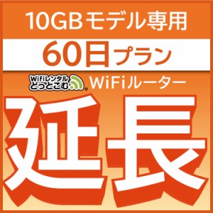 【延長専用】wifi レンタル 10GBプラン 60日 ルーター wi-fi  ポケットwifi 2ヵ月