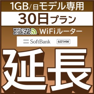 【延長専用】wifi レンタル 601HW プラン 30日 ルーター wi-fi  ポケットwifi 1ヵ月