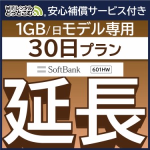 【延長専用】 安心補償付き wifi レンタルwifi レンタル 601HW プラン  30日 ルーター wi-fi  ポケットwifi 1ヵ月