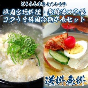 プロが選んだ韓国宮廷料理サムゲタンと韓国冷麺4食のセット【常温・冷蔵可】【送料無料】