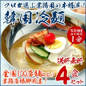 韓国冷麺４食セット 業務用のゴクうま冷麺【常温・冷蔵・冷凍可】【送料無料】