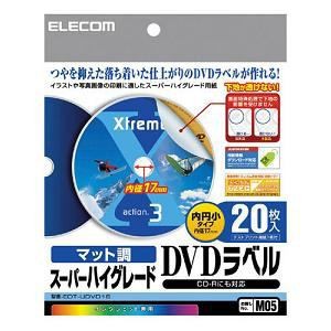 EDT-UDVD1S DVDラベル マット調 下地が透けない内円小タイプ 1面・20シート