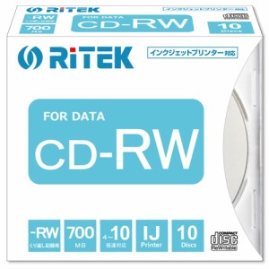 RiTEK CD-RW700.PW10P A データ用CD-RW  700MB  １０枚スリムケース   ホワイト