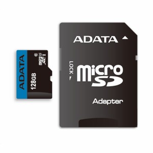 ADATA AUSDX128GUICL10RA1D MicroSDHC／XC UHS-I CLASS10 with ADAPTER カード ADATA Premier マイクロSDメモリーカード 128GB Class10 U