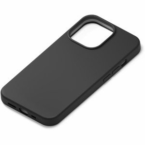 PGA PG-21NSC01BK iPhone 13 Pro用 抗菌スリムシリコンケース Premium Style ブラック
