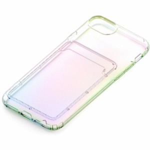 PGA PG-22MCTP02AR iPhone SE(第3・2世代)／8／7／6s／6用 ポケット付 抗菌TPUケース オーロラPG22MCTP02AR