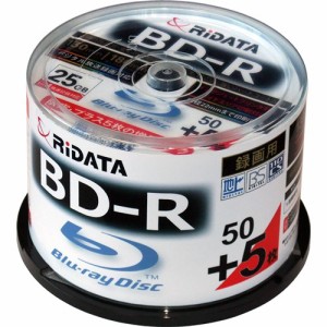 RiDATA BDR130PW4X50+5SPC 一回録画用BD-R　ワイドプリントレーベルディスク 1〜4倍速　25GB 50+5枚スピンドルケース