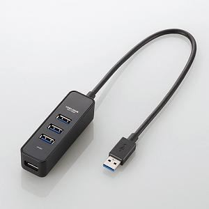 U3H-T405BBK USB3.0ハブ 4ポート搭載 マグネット付き バスパワー専用モデル ブラック