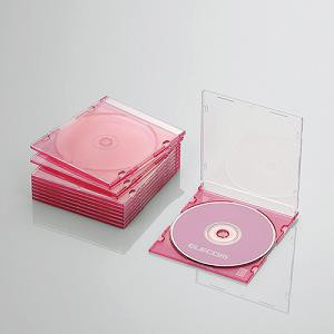 エレコム CCD-JSCS10CPN Blu-ray／DVD／CDケース(スリム／PS／1枚収納) クリアピンク