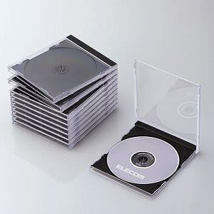ケース エレコム CD DVD CCD-JSCN10BK Blu-ray／DVD／CDケース 標準／PS／1枚収納／10パック ブラック