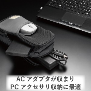 エレコム BMA-GP10BK マルチ収納ポーチ(AC収納タイプ) ブラック