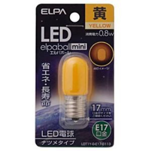 ELPA LDT1Y-G-E17-G113 LED電球 「ナツメ形」(黄色・口金E17)  