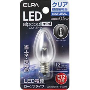 ELPA LDC1CN-G-E12-G305 LED装飾電球 ローソク球形 E12 クリア昼白色 