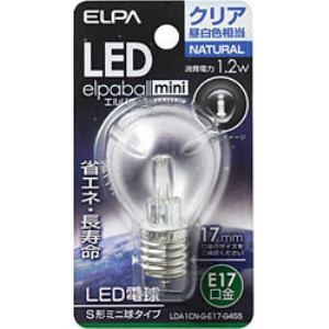 ELPA LDA1CN-G-E17-G455 LED装飾電球 S形ミニ球形 E17 クリア昼白色 