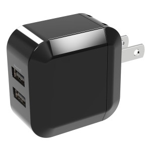 GREEN HOUSE  グリーンハウス USB-AC充電器 スマートIC搭載 急速充電 2.4A USB Type-A2ポート ブラック GH-ACU2H-BK (2567163)