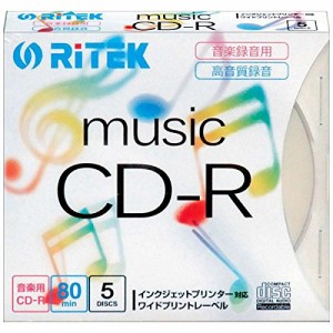 RITEK  ライテック CD-R 音楽用 700MB 32倍速 5枚 CDRMU80.5PC (2424923)