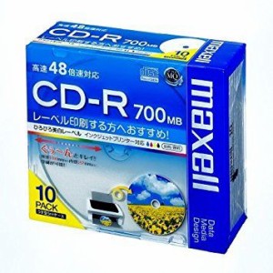 maxell  マクセル データ用CDR48倍700MB1枚ずつPケース入10枚パックプリンタブルレーベル CDR700S.WP.S1P10S (2139554)