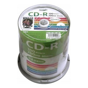 HI-DISC  ハイディスク CD-R 52倍速 データ用 スピンドルケース入り 100枚 HDCR80GP100 (2558769)  送料無料