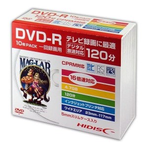 HI-DISC  ハイディスク DVD-R 16倍速 録画用 5mmスリムケース入り 10枚 HDDR12JCP10SC (2558771)