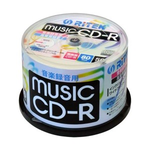 RITEK  ライテック CD-R音楽用 50枚 スピンドル CDRM80.50SPB (2389868)