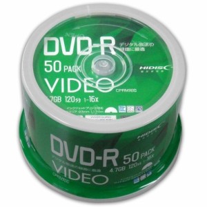 HI-DISC  ハイディスク 16倍速DVD-R ビデオ用 CPRM/50枚スピンドル/プリンタブル VVVDR12JP50 (2418673)