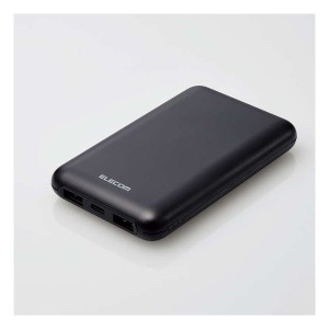 ELECOM  エレコム 薄型コンパクトモバイルバッテリー 10000mAh 20W Cx1 Ax2 ブラック DE-C44-10000BK (2586186)  送料無料