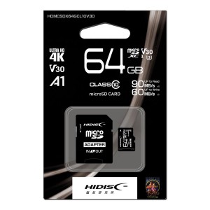 磁気研究所  ジキケンキュウジョ 超高速microSDXCカード 64GB CLASS10 UHS-I A1対応 HDMCSDX64GCL10V30 (2472229)  送料無料