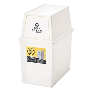 東谷 アズマヤ スタッキングペール30L スリム ホワイト フタ付きゴミ箱 W28×D45×H51 LFS-760WH (2564935)  代引不可