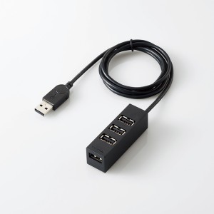 ELECOM  エレコム USB2.0ハブ バスパワー 4ポート U2HTZ427BBK (2485021)  代引不可 送料無料