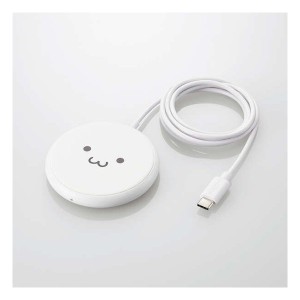 ELECOM  エレコム Qi規格対応ワイヤレス充電器/5W/卓上/ケーブル一体/1m/しろ W-QA25WF W-QA25WF (2590324)  送料無料