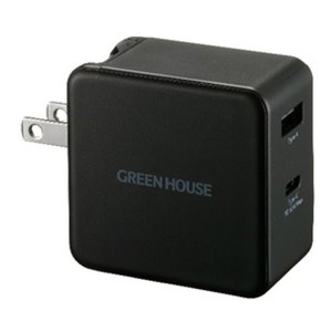 GREEN HOUSE  グリーンハウス USB-AC充電器 2ポート 65W ブラック GH-ACU2GBBK (2508172)  送料無料
