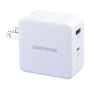 GREEN HOUSE  グリーンハウス USB-AC充電器 2ポート 65W ホワイト GHACU2GBWH (2508173)  送料無料