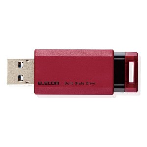 ELECOM  エレコム 外付けSSD ノック式 USB-A接続 PS5/PS4 録画対応 レッド ESD-EPK0500GRD (2538890)  送料無料