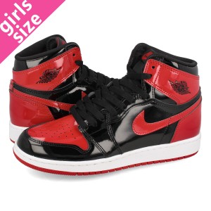 NIKE AIR JORDAN 1 RETRO HIGH OG GS BLACK/WHITE/VARSITY RED 【BRED PATENT】