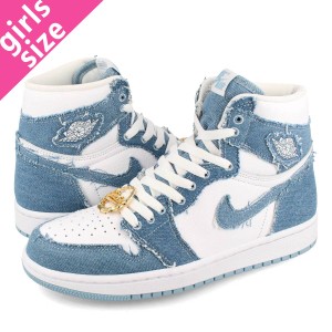 NIKE WMNS AIR JORDAN 1 RETRO HIGH OG WHITE/WORN BLUE/METALLIC GOLD 【DENIM】