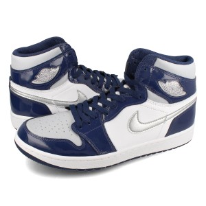 NIKE AIR JORDAN 1 HIGH GOLF WHITE/NAVY/METALLIC SILVER