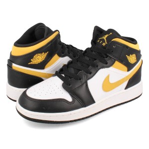 NIKE AIR JORDAN 1 MID GS 【UNIVERSITY GOLD】 ナイキ エア ジョーダン 1 ミッド GS レディース WHITE/POLLEN/BLACK ブラック 554725-17