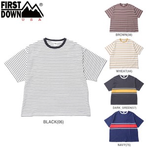 FIRST DOWN BAGGY TEE S/S COTTON BORDER JERSEY ファーストダウン バギー 半袖Ｔシャツ コットン ボーダー ジャージ メンズ レディース 