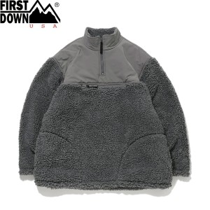 FIRST DOWN BOA FLEECE ANORAK JACKET ファーストダウン ボア フリース アノラック ジャケット メンズ レディース GRAY グレー f542016-0