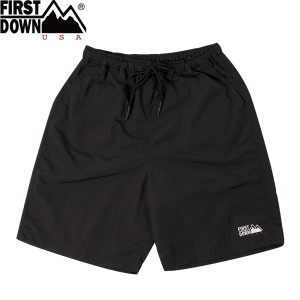 FIRST DOWN COZY SHORTS TASLAN NYLON ファーストダウン コジーショーツ ナイロンタスラン メンズ レディース BLACK ブラック F641004-06