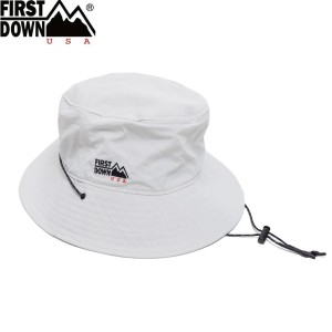 FIRST DOWN BUCKET HAT TASLAN NYLON ファーストダウン バケットハット ナイロンタスラン メンズ レディース GREY グレー F651005-03【追