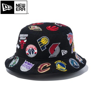 NEW ERA BUCKET01 TEAM LOGO ALL OVER NBA ニューエラ バケット01 チームロゴ オールオーバー NBA メンズ レディース BLACK ブラック 141