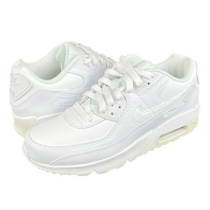 【アウトレット】NIKE AIR MAX 90 LTR GS WHITE/WHITE/METALLIC SILVER