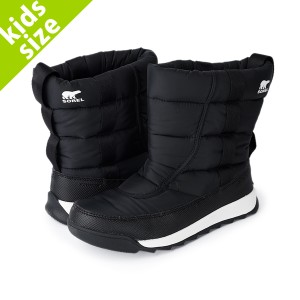 SOREL YOUTH WHITNEY II PUFFY MID WP ソレル ユース ウィットニー II パフィー ミッド ウォータープルーフ 子ども ブーツ 防水 BLACK ブ